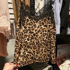 NEW Zara Lace Trim Leopard Camisole Cami Top